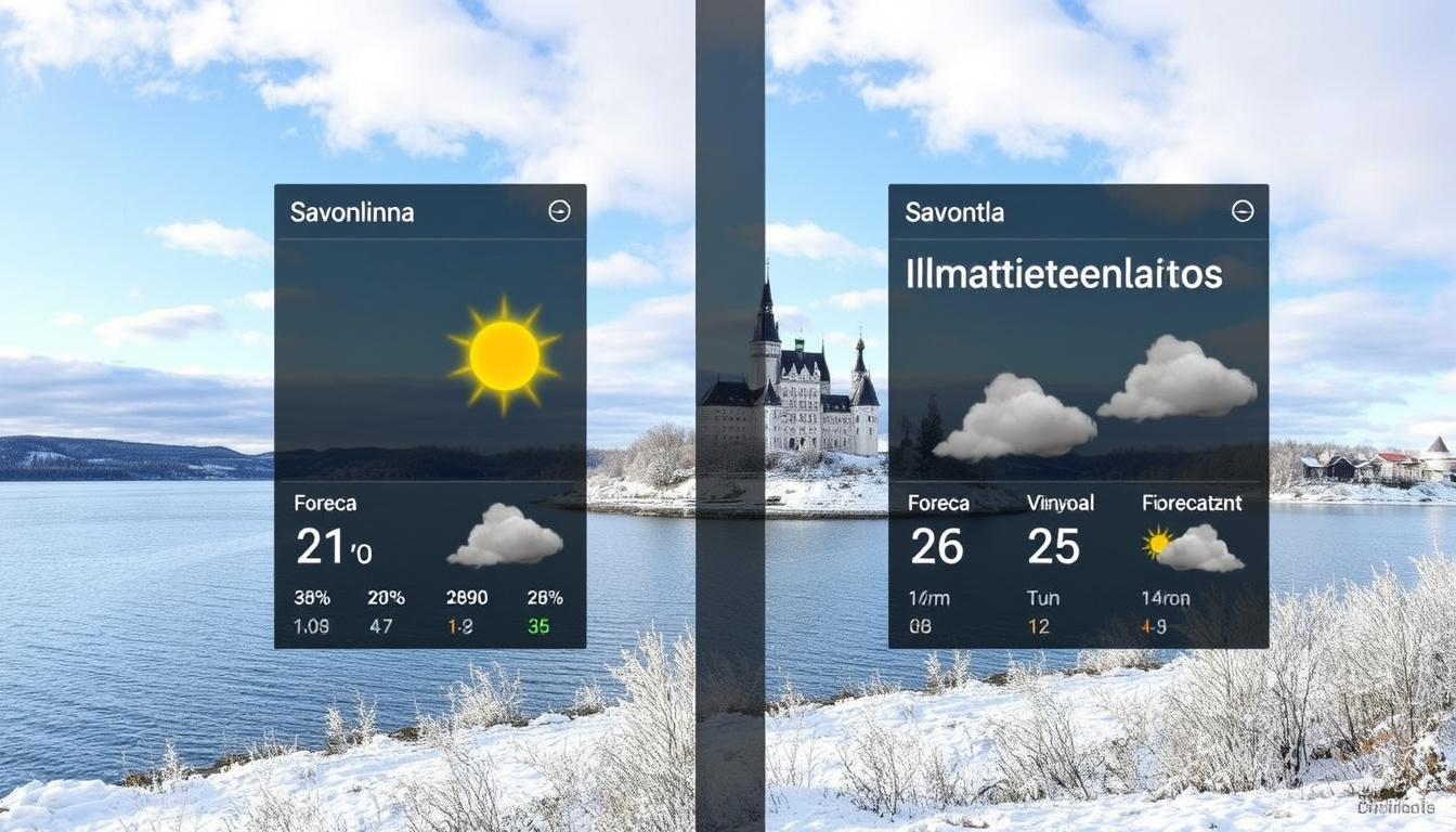 10 vrk sää Savonlinna – Foreca ja Ilmatieteenlaitos vertailussa