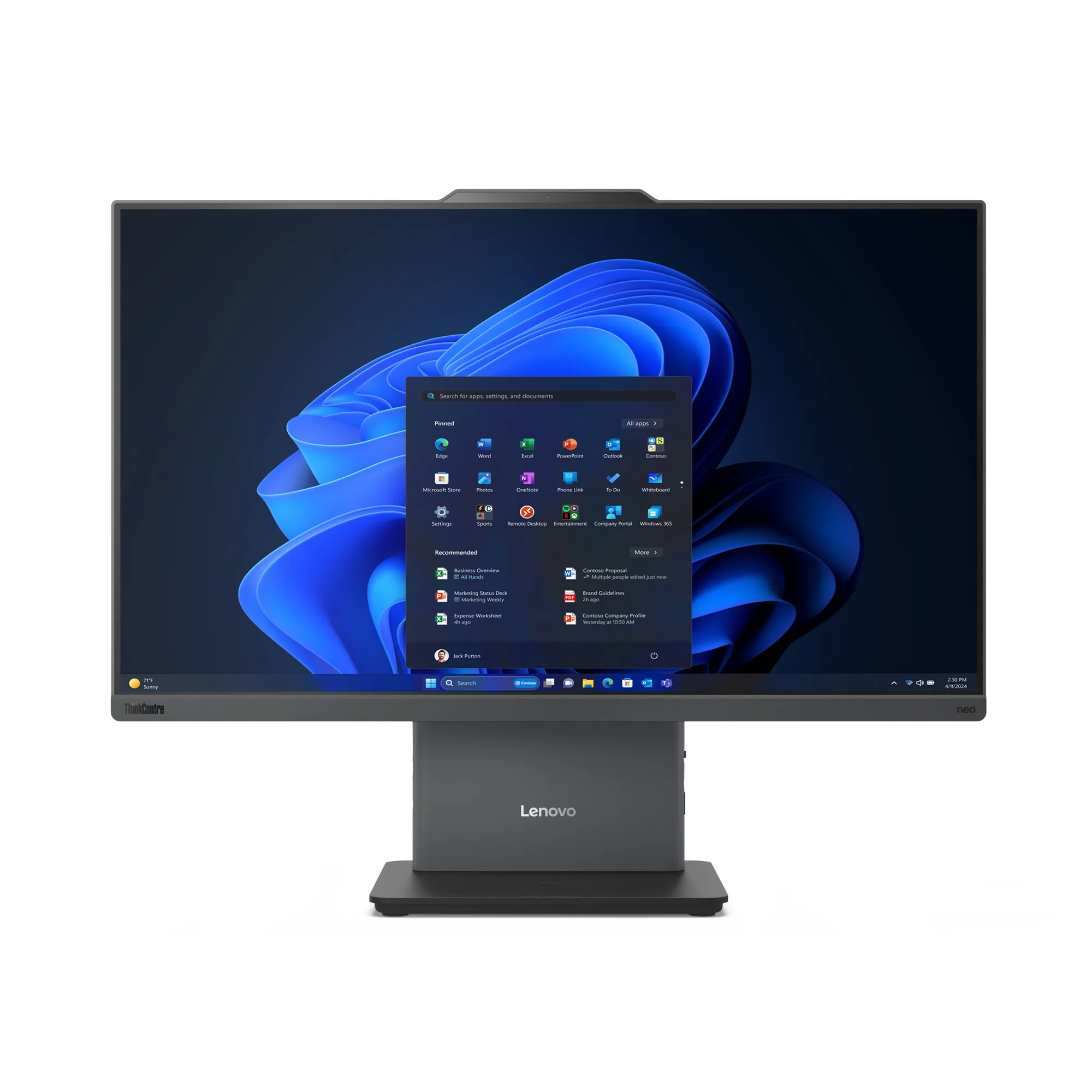 Lenovo ThinkCentre neo 50a 24 Gen 5 Intel Core 5 210H, 16 Gt, 256 Gt, Win 11 Pro All-in-one -pöytäkone,