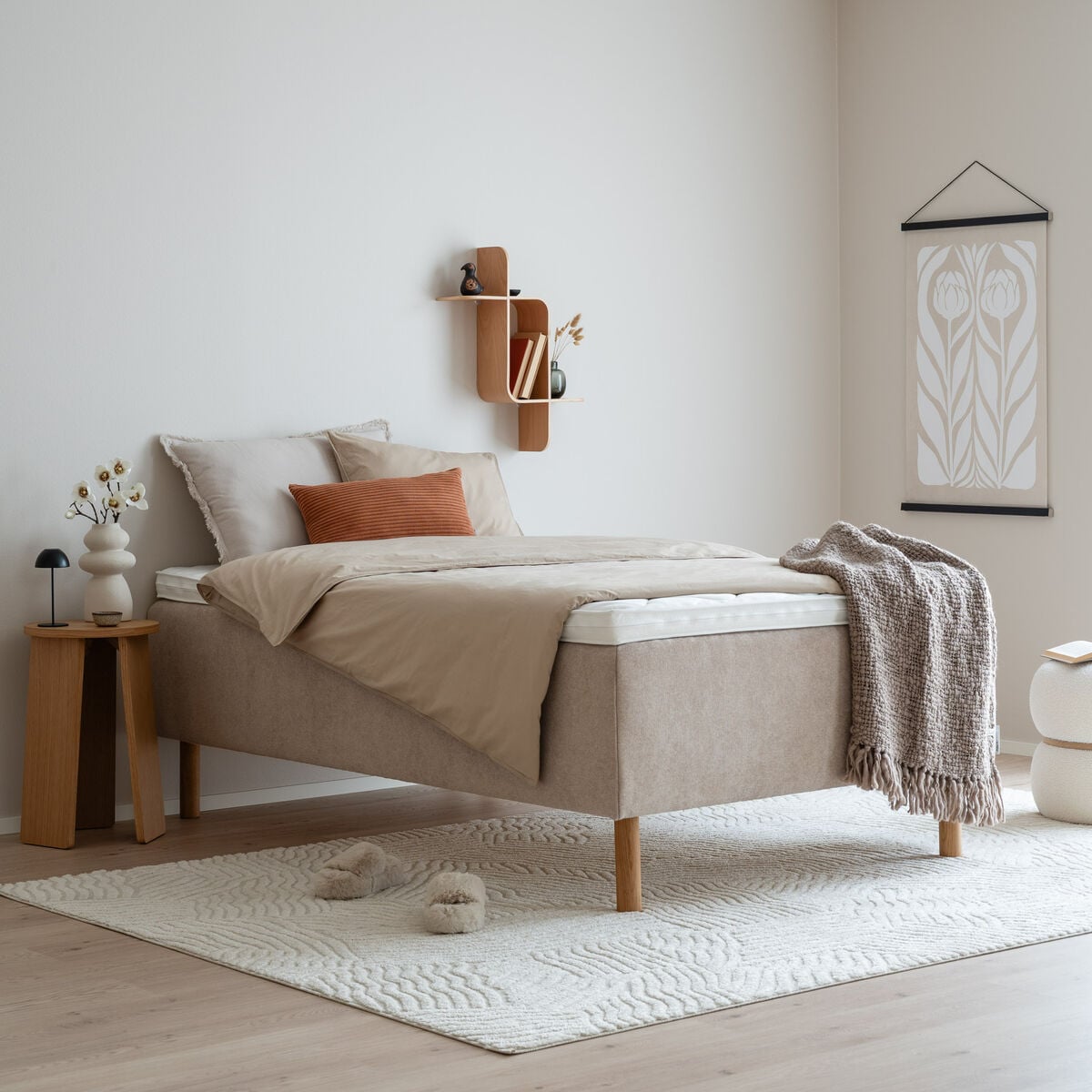 Unia Kulta runkopatjasänky 120x200 XL beige Unia Pronssi 5cm